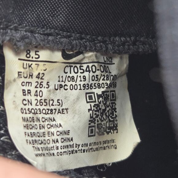 Nike Air Zoom Infinity Tour Black Platinum White Golf Shoes Mens 8.5 CT0540-001 - Picture 13 of 13